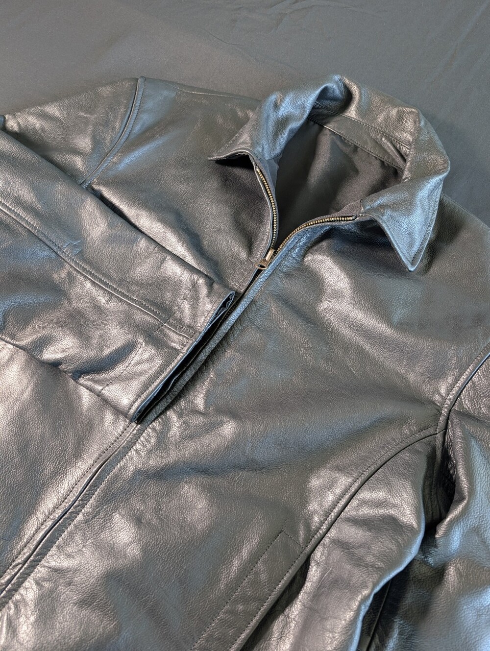 Oklahoma State Issue Law Enforcement Black Leather Jacket Large